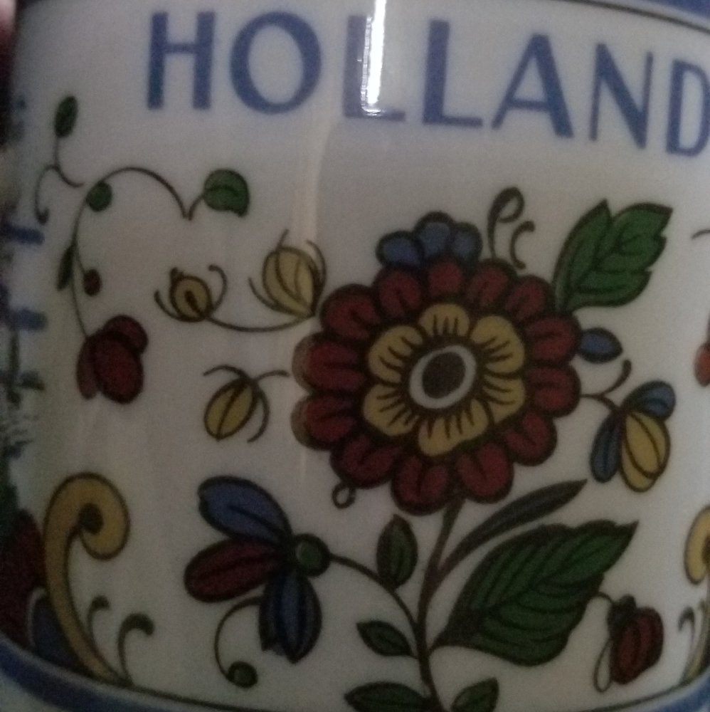 Delft Holland Collectors Coffee Mug Floral Design
